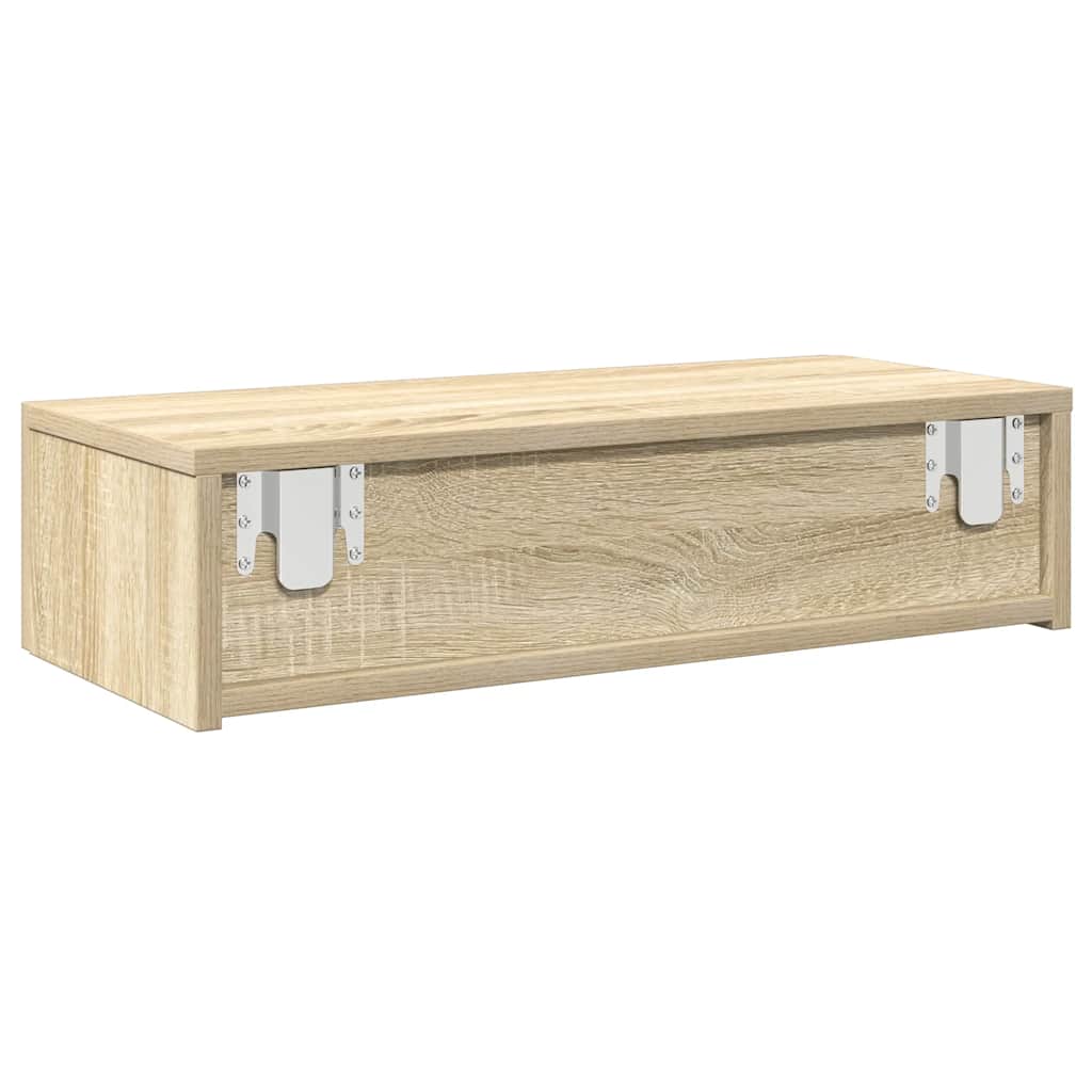 Étagère murale | Étagère flottante | Étagère suspendue avec tiroirs chêne sonoma bois d'ingénierie CFW932281 - 6