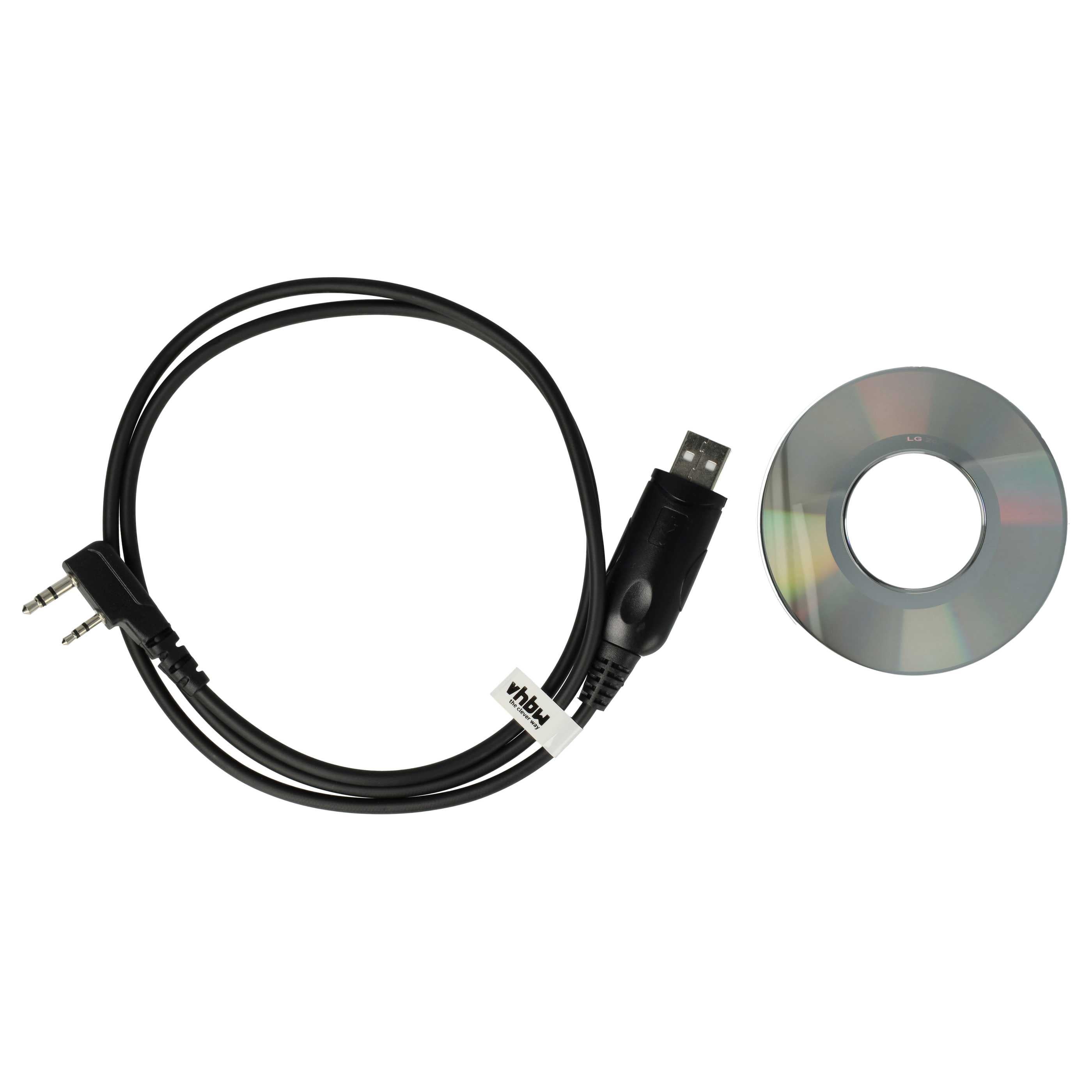 vhbw Câble USB de programmation compatible avec Kenwood TK-3170, TK-320, TK-3170K, TK-3200LP, TK-3202, TK-3200, TK-3200L, TK-3173 radio, noir - 2