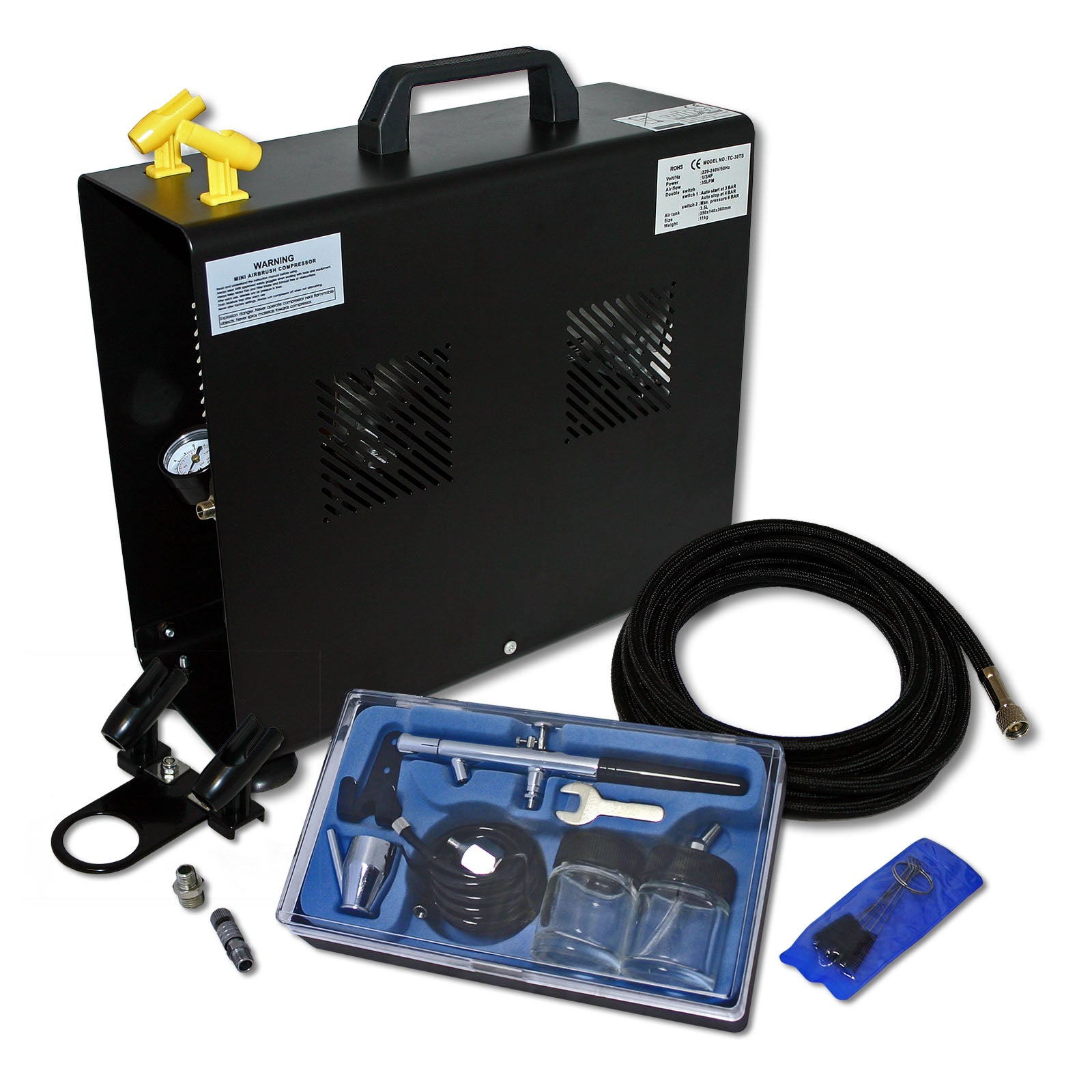 Kit compresseur Airbrush AS196A avec un pistolet aérographe pour débutants Leroy Merlin