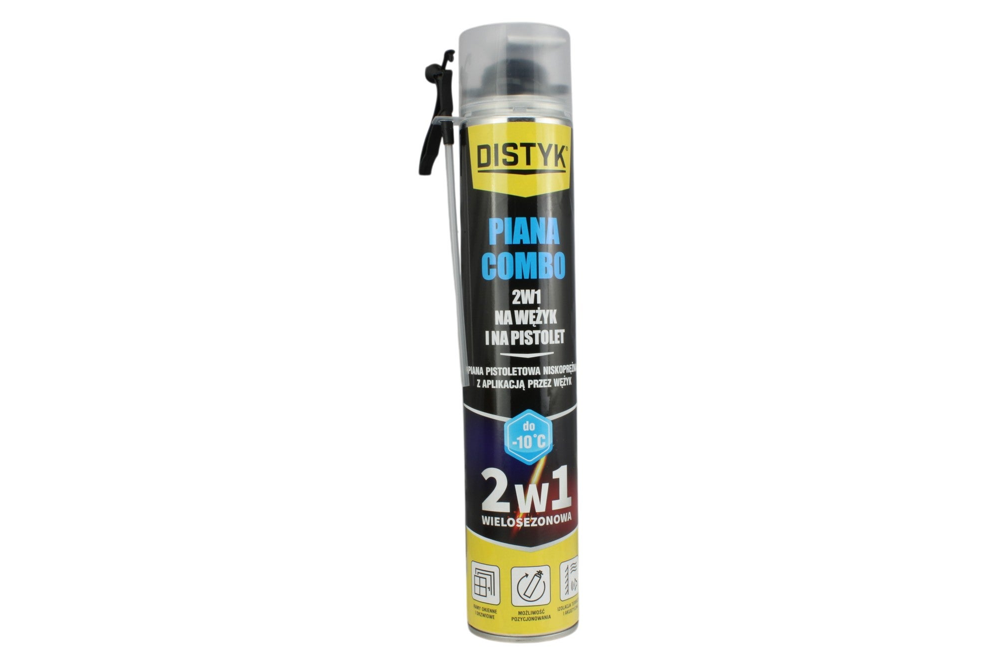 Piana montażowa izolacyjna COMBO 750 ml 2w1 do pistoletu i wężyka niskoprężna DISTYK