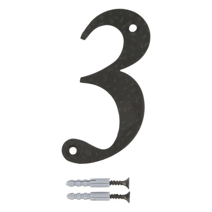 Affichage numéro 3 -m.4 noir 10cm. - 2