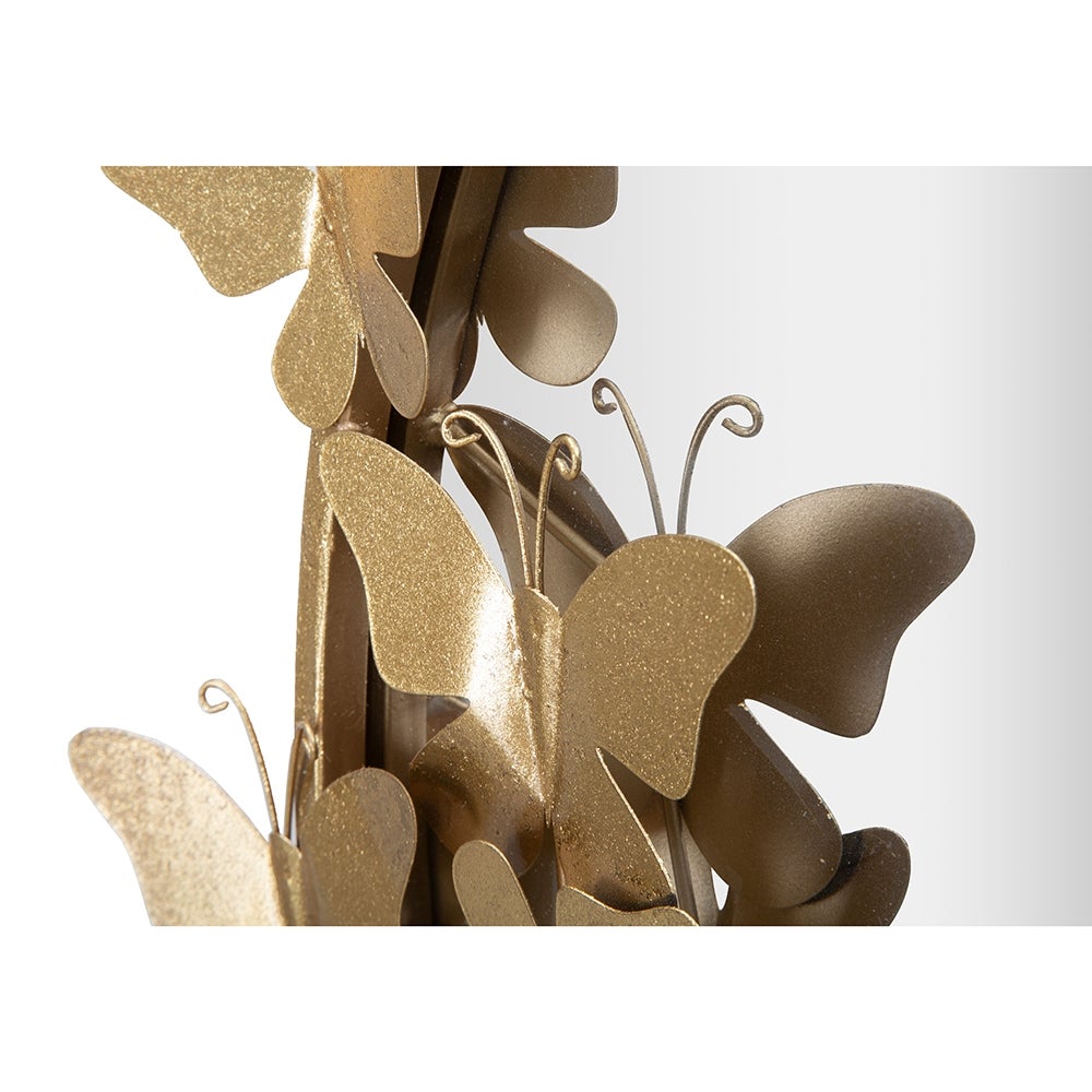 Specchio rotondo da parete dorato con farfalle decorative 74cm Butterfly S - 7