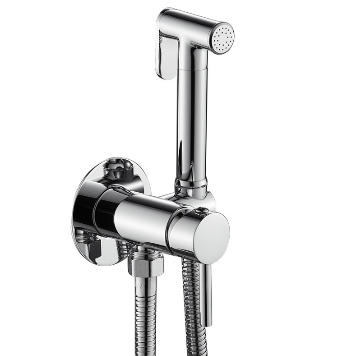 Kompletny zestaw ciepłej i zimnej wody w całości z chromowanej miedzi, korpus zaworu z miedzi + wąż 1,5 m + pistolet natryskowy z miedzi