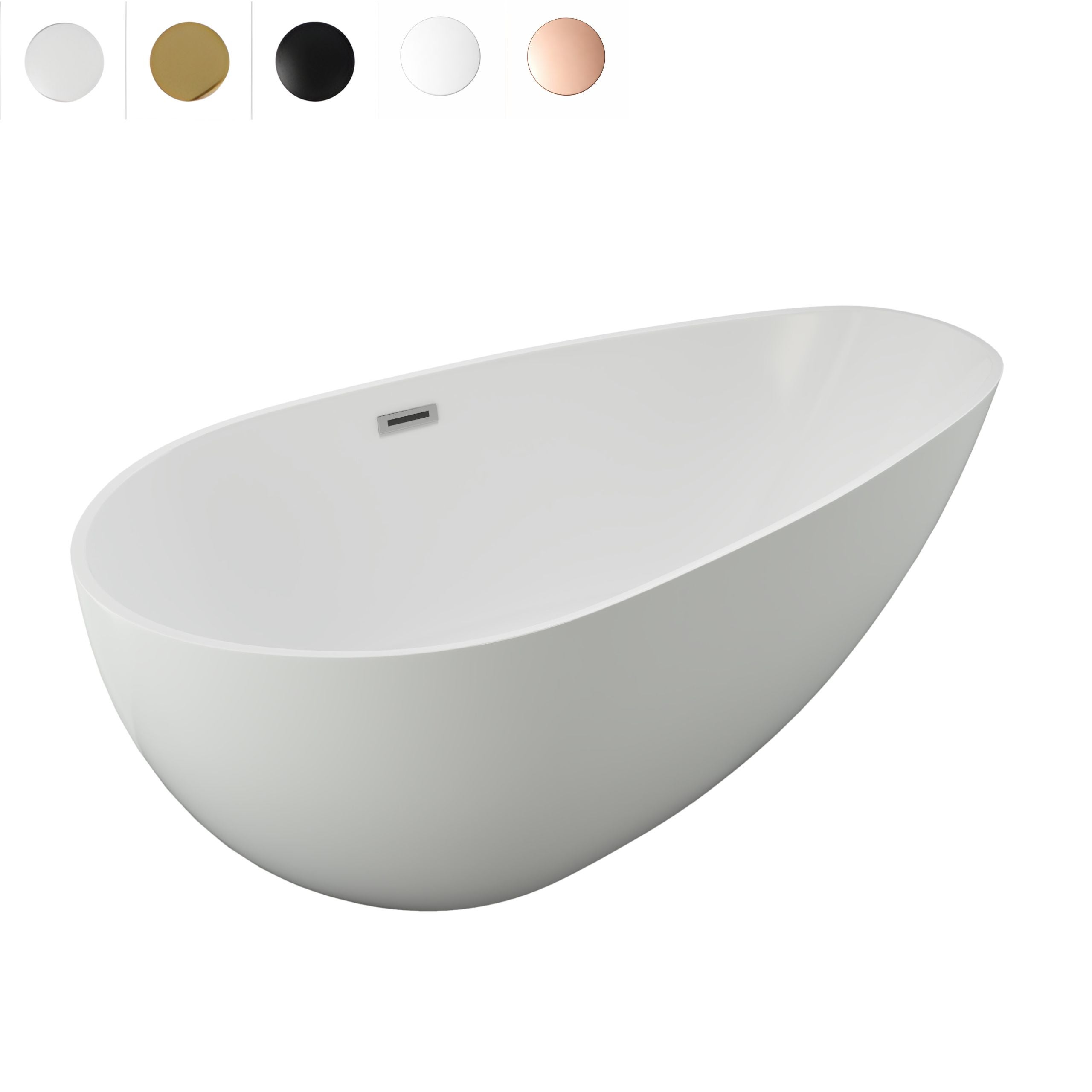 WANNA WOLNOSTOJĄCA ELLIE AKRYLOWA 170 X 75 BIAŁA + SYFON KOREK PRZELEW 5 KOLORÓW