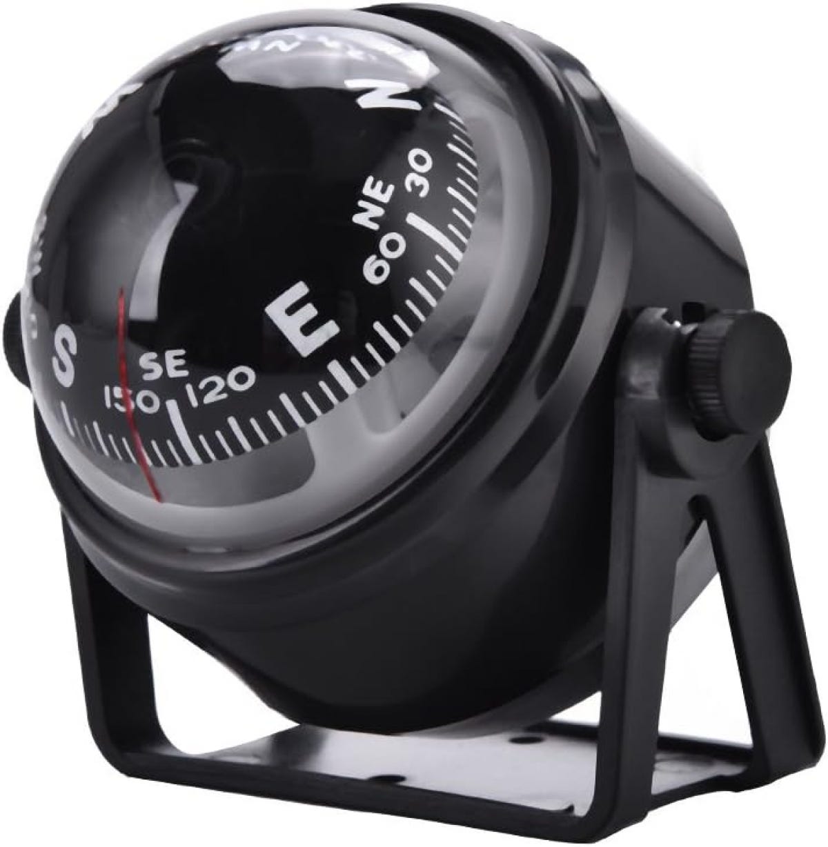 Qiilu boussole de véhicule Boussole marine militaire réglable électronique noire de vision Qiilu boussole de véhicule Boussole marine militaire réglable électronique noire de vision