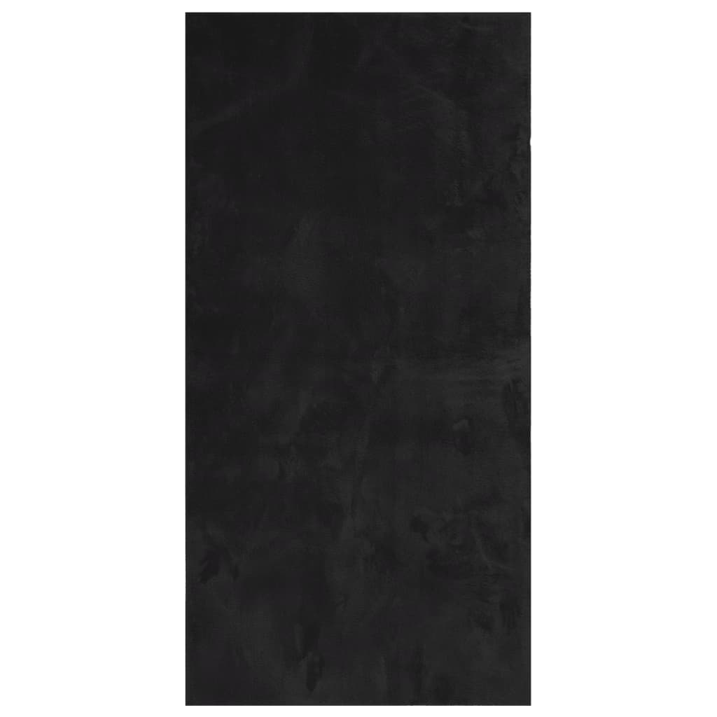 Alfombra de salón | alfombra de pelo corto suave lavable huarte negro 100x200 cm cfw65766