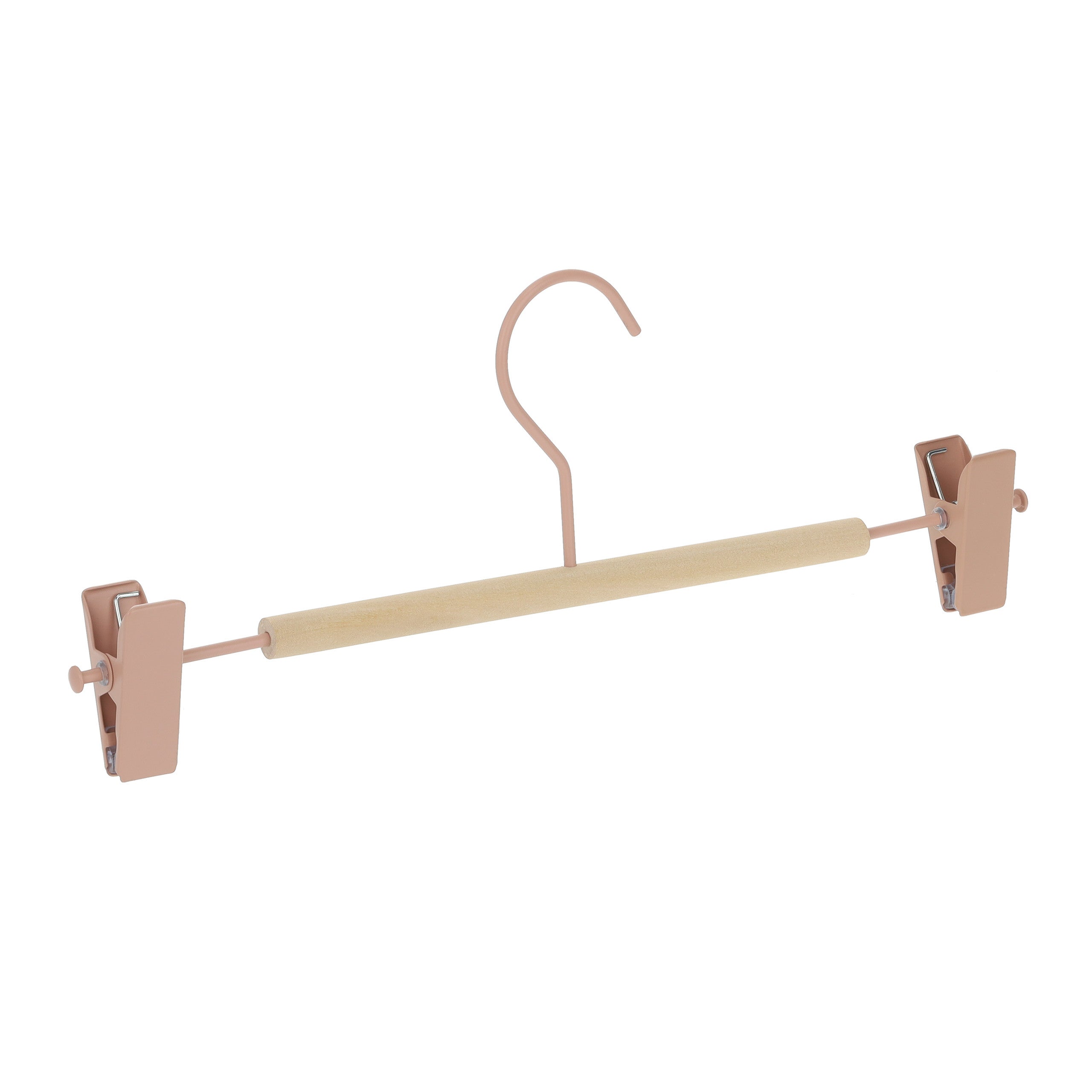 Cintres pinces, lot de 10, 2 pinces, clips pour pantalons et jupes, HxLxP: 11,5 x 30,5 x 3 cm, rose/nature, Relaxdays - 8