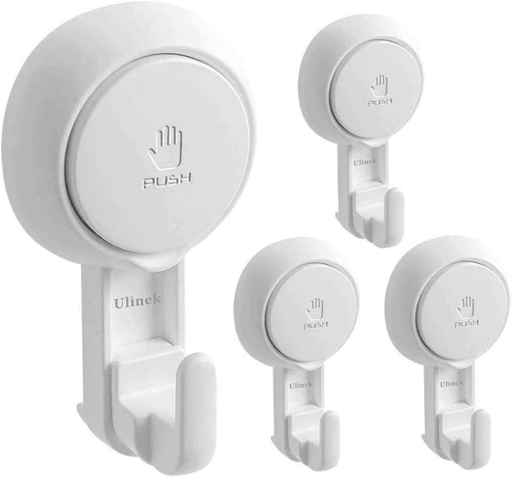 Zestaw 4 plastikowych haczyków z przyssawkami, nowy mocny haczyk ścienny z przyssawką, wieszak na ręczniki, szlafrok, wianek, przyssawka, ściereczka,