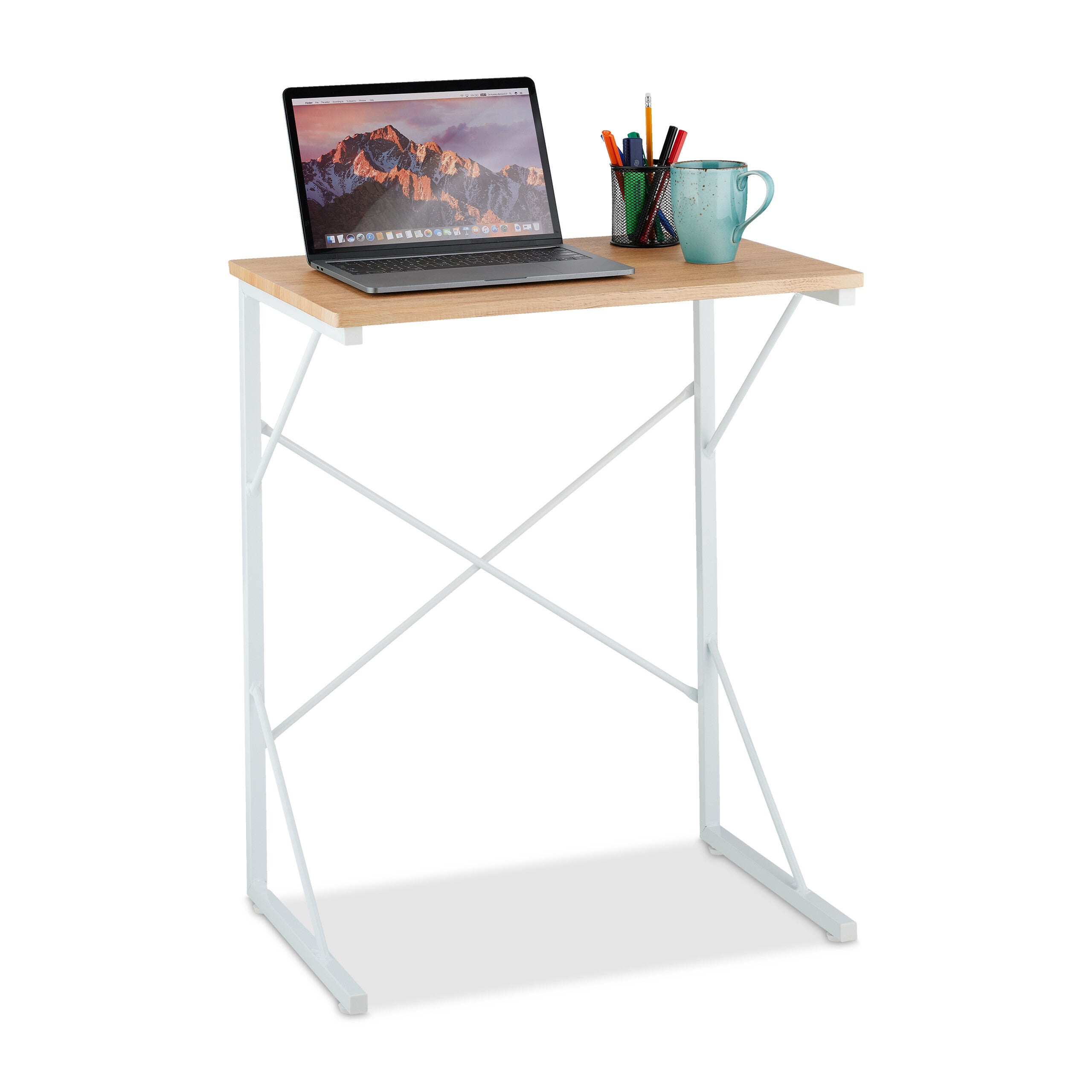 VidaXL Scrivania Rettangolare Con Mappa Del Mondo | Top In Vetro Temperato 120x60 Cm | Gambe In Ferro