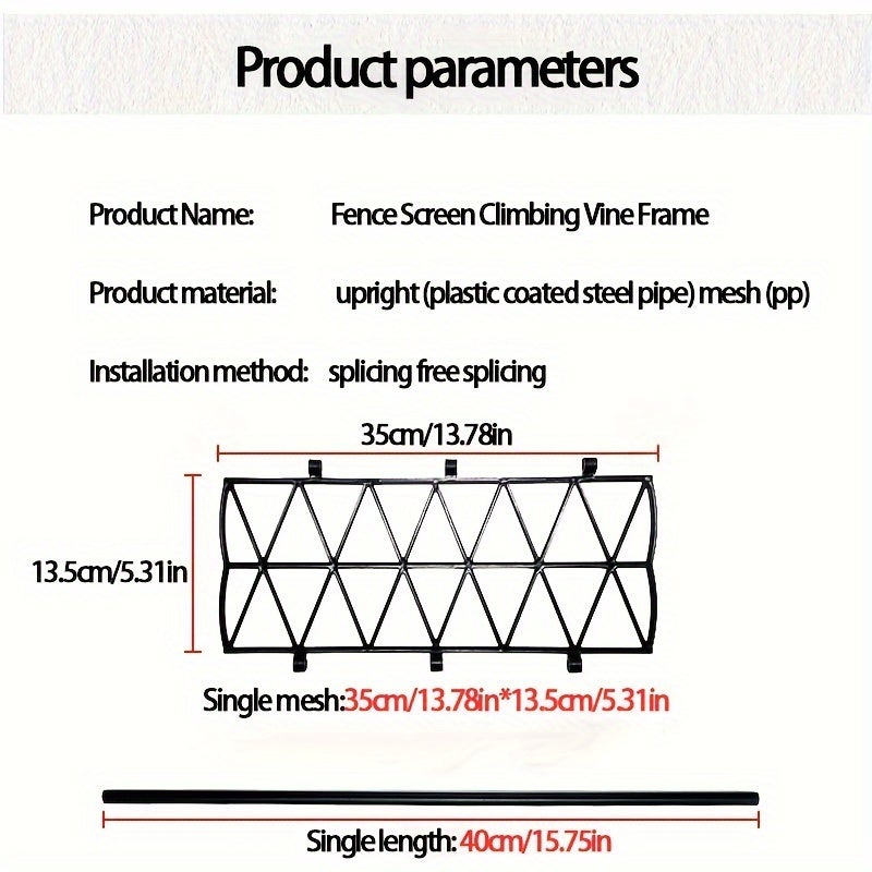 120x46cm Plante Grimpante D'extérieur, Cadre De Support De Plantes, Haie De Clôture De Jardin Décorative, Plante Écran D'intérieur Et D'extérieur - 3