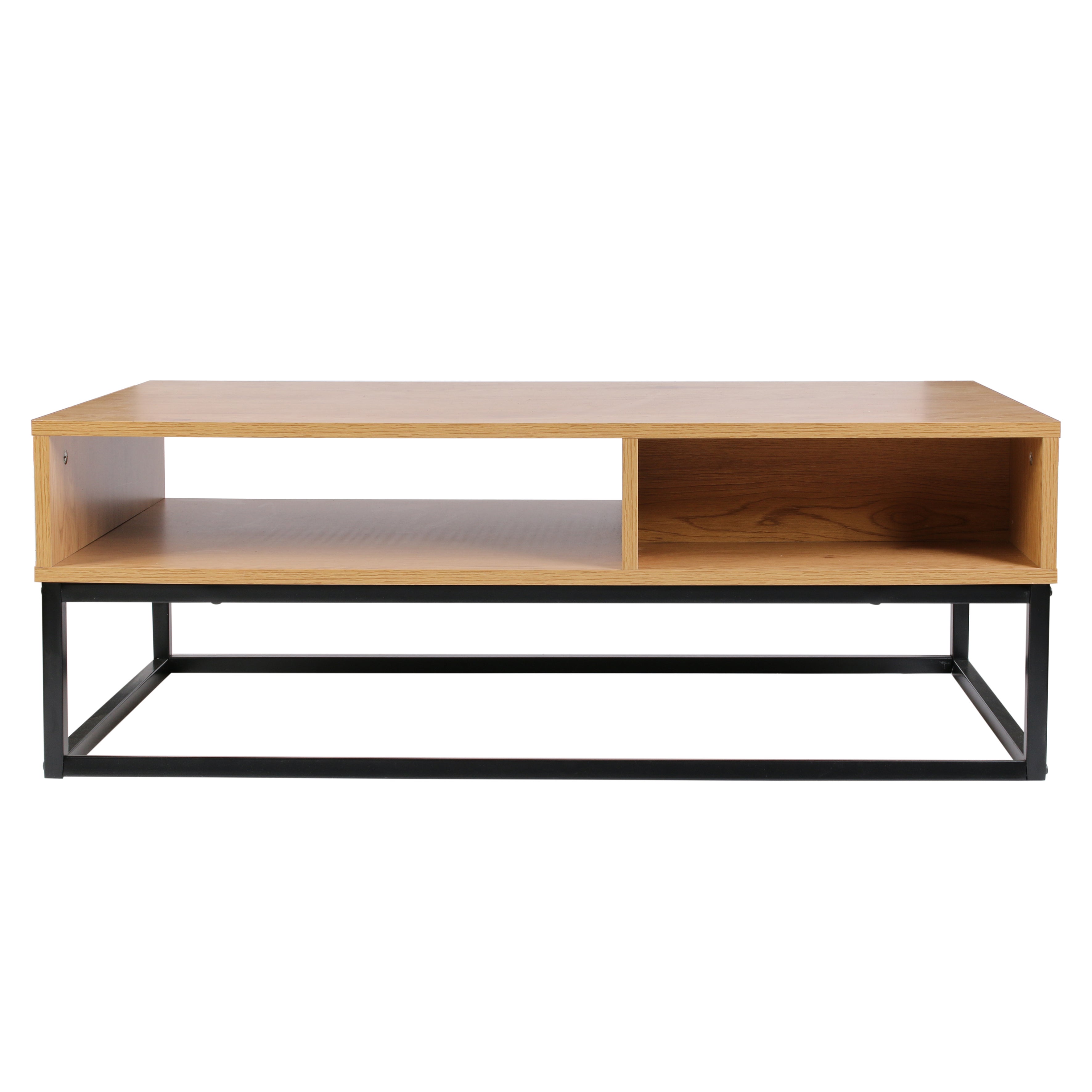Table Basse - Home Deco Factory - Abbott - Bois Et Métal - Marron Et Noir - 2