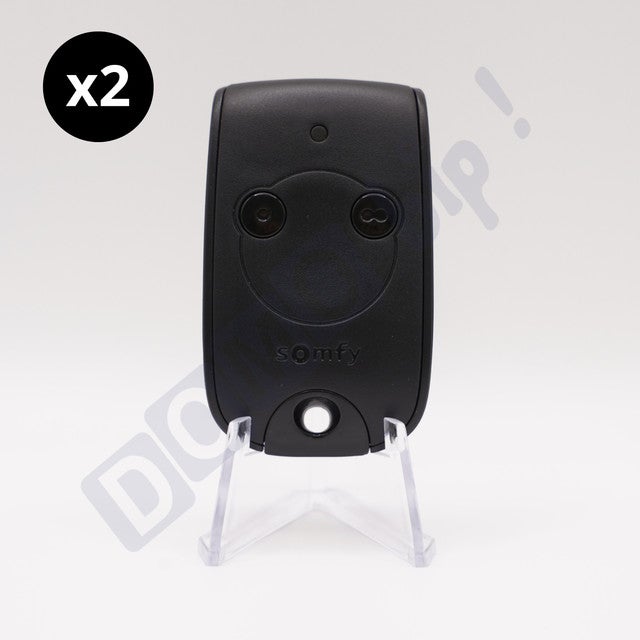Lot 2 télécommandes SOMFY KEYTIS 2 RTS – Réf. 1841026 / 2400549 – 2 canaux 433,42 MHz – Pour portails, garages, volets RTS + porte-clés Domobip offert