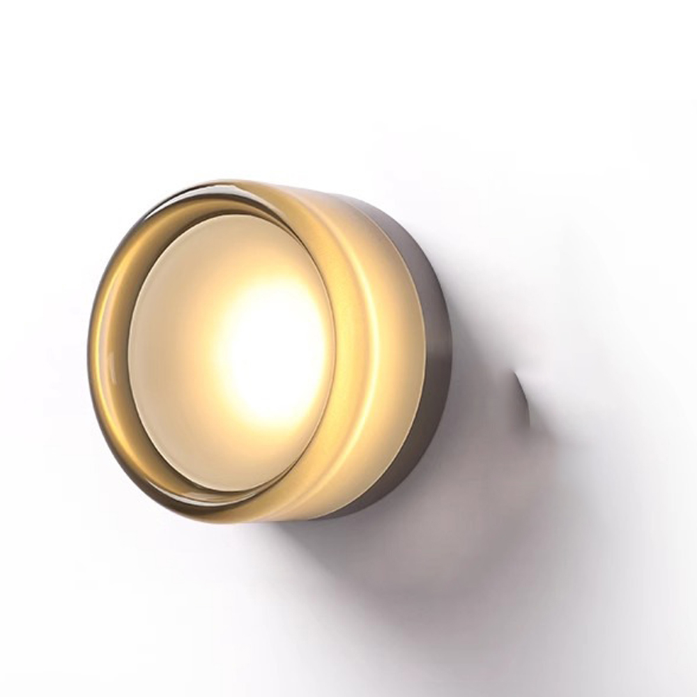 Szklany kinkiet, nowoczesny i minimalistyczny design, idealny do hoteli, pensjonatów, sypialni, dekoracyjny kinkiet - Szary