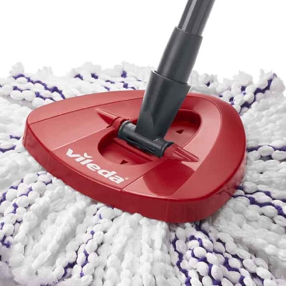 Vileda, Turbo 3en1, Balai à franges et seau pivotant avec pédale, Manche télescopique 85-123 cm, Raclette pivotante - 4