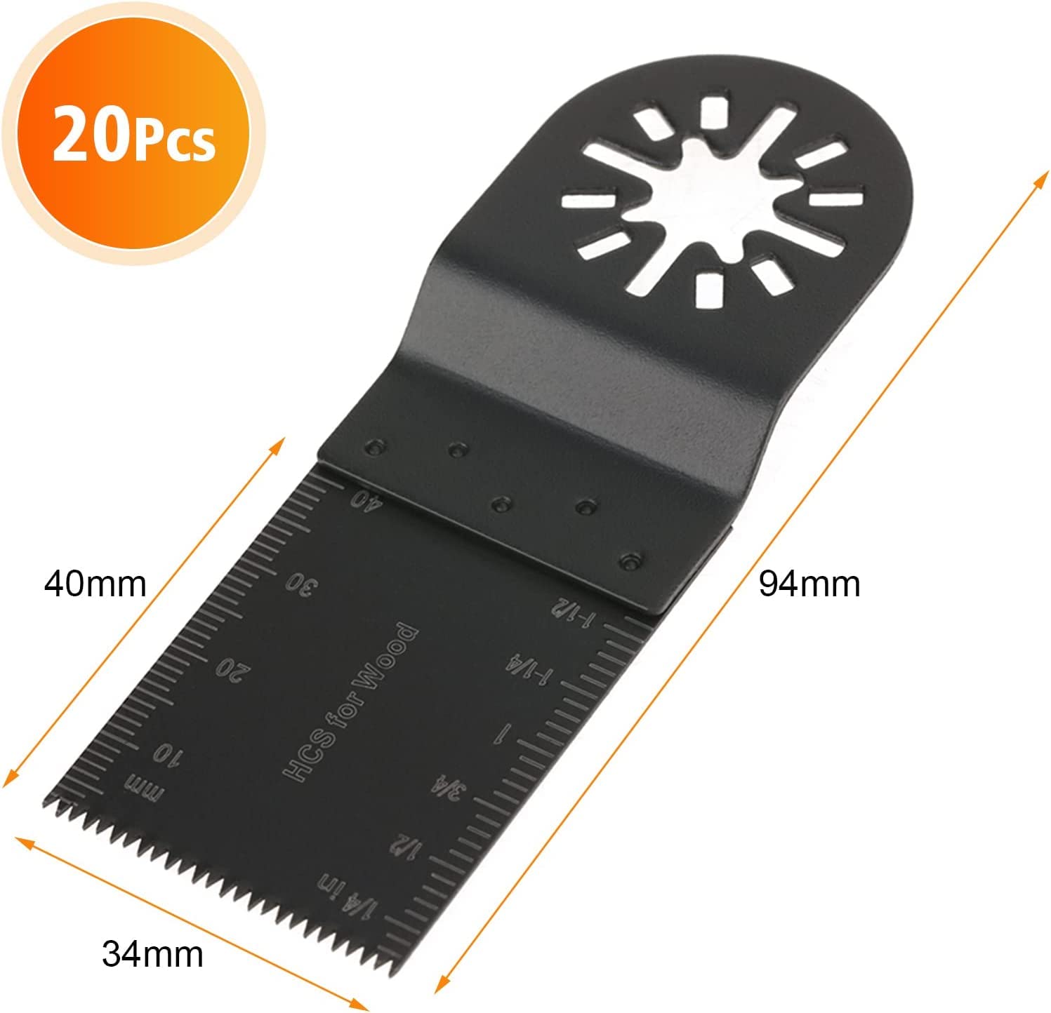 Lot De 5 Lames Pour Scie Oscillante - 34mm - Acier Haute Teneur En Carbone - Coupe Bois, Plastique, Plâtre