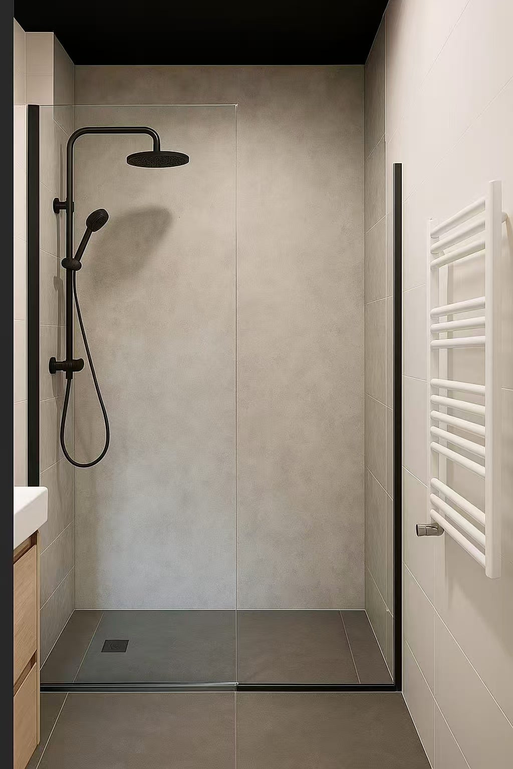 Panneau mural PVC 260 x 120 cm – 4 parties à assembler – effet marbre gris clair mat – ép. 3 mm – 3,12 m² – Panneau mural douche – Decopine - 5