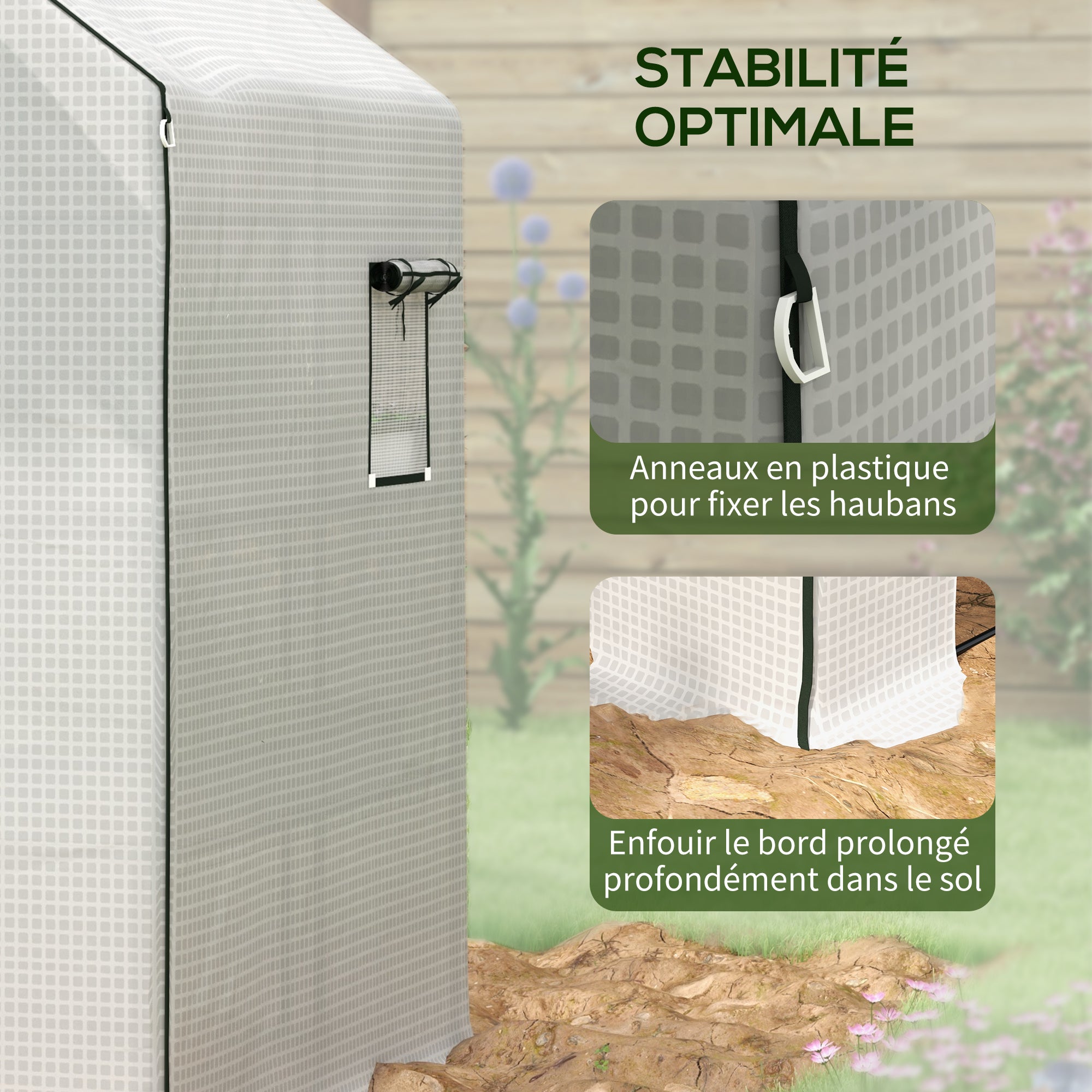 Bâche de remplacement pour serre de jardin Polyéthylène Outsunny - 7