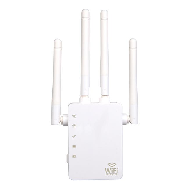 Wzmacniacz sygnału WiFi, dwupasmowy, ulepszony repeater, router o dużej mocy 1200 Mb/s, 2.4 i 5G (biały, 90 x 173 x 70 mm)