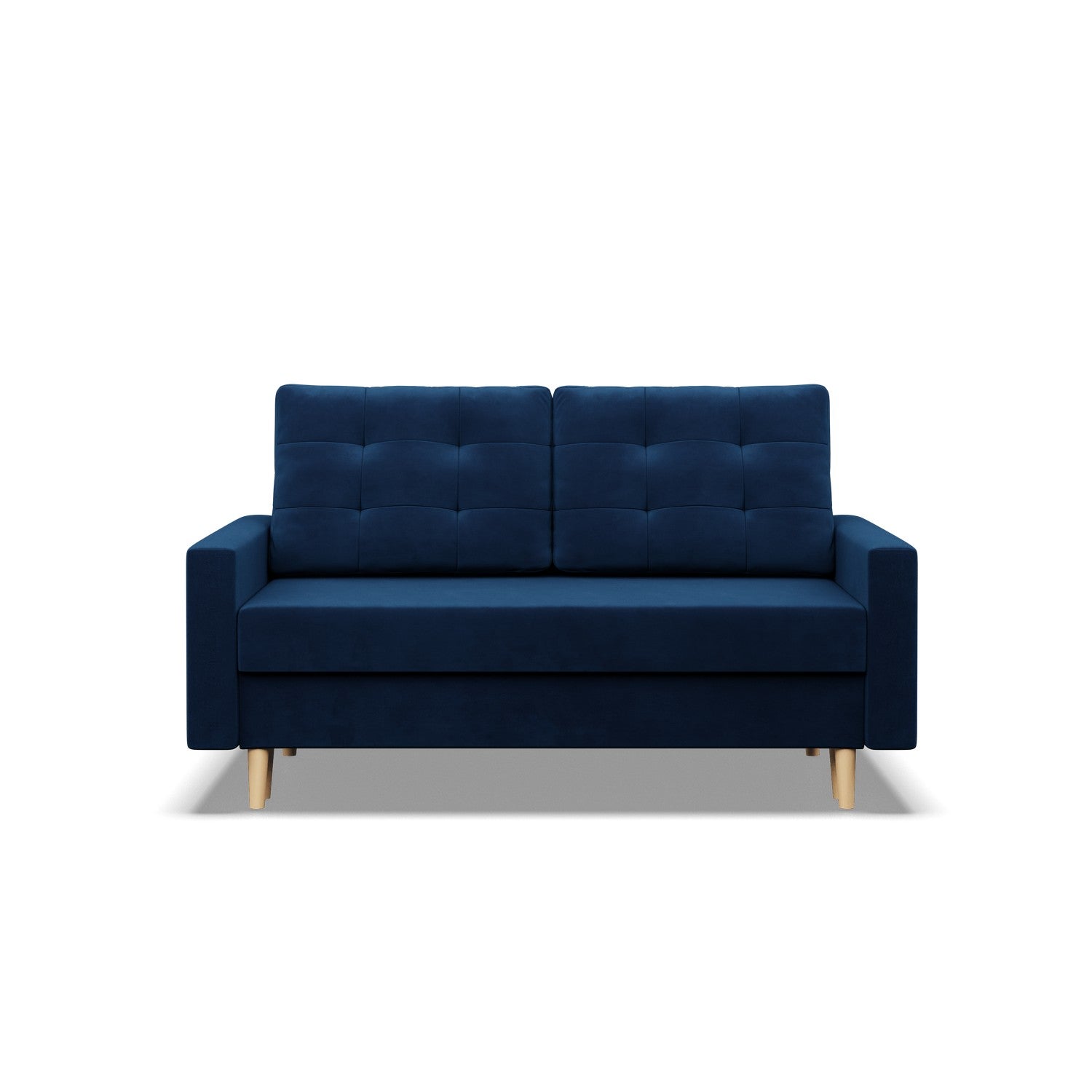 MEBLIGO | Canapé 2 places avec fonction sommeil | Coussin réversible | Blank | Bleu foncé | 92x92x152 - 3