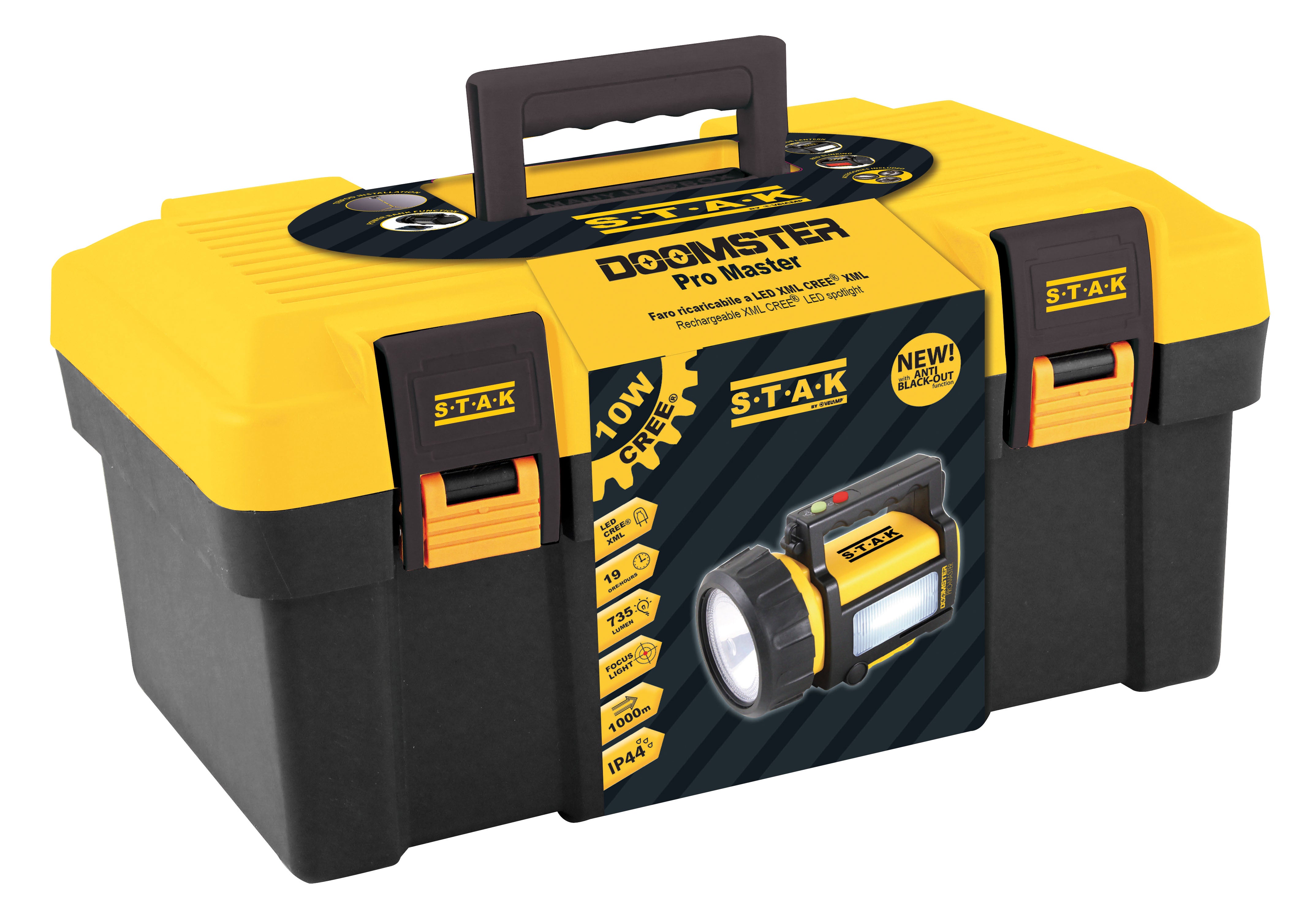 DOOMSTER PRO MASTER: projecteur rechargeable LED CREE 10W - 8