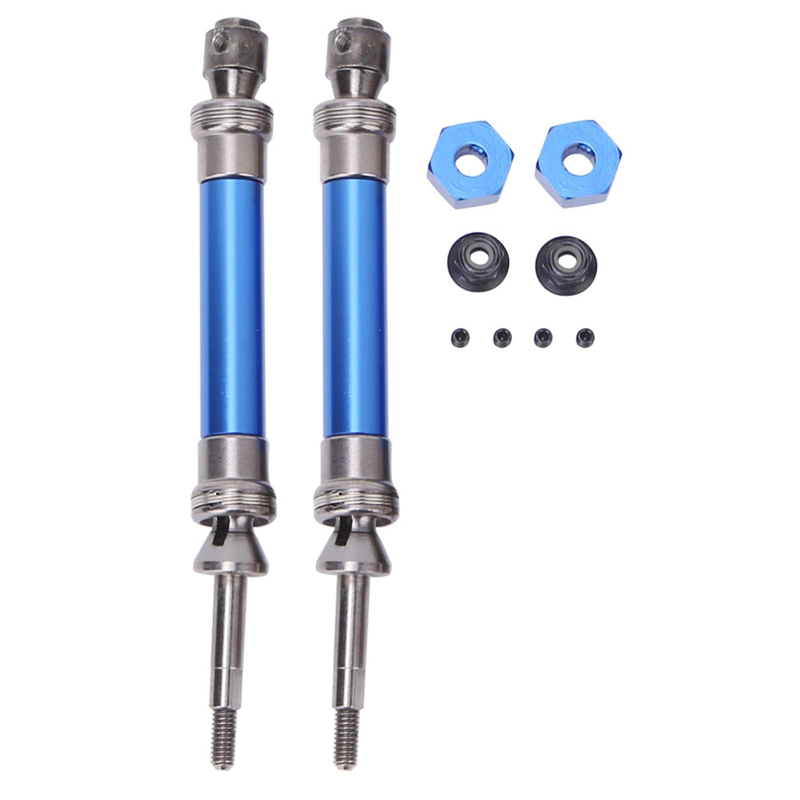 PièCes Mise Niveau Rc pour Traxxas pour Slash pour Hoss pour Stampede pour Vxl 4X4 1/10 4 Arbres De Transmission Avant Et Arrière en Acier CVD pour Voiture RC(Blue