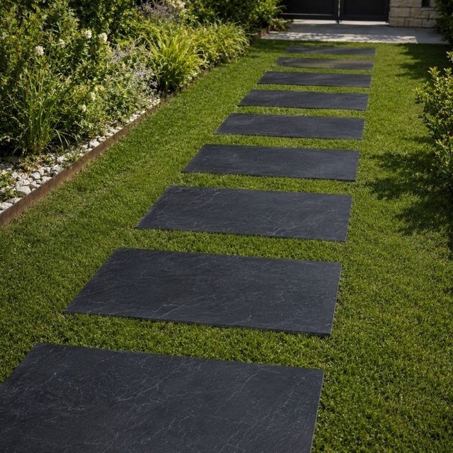 Pas Japonais Rectangle en Ardoise Noire 100x50x2-4 cm - À l'unité - Ti'ma Stone