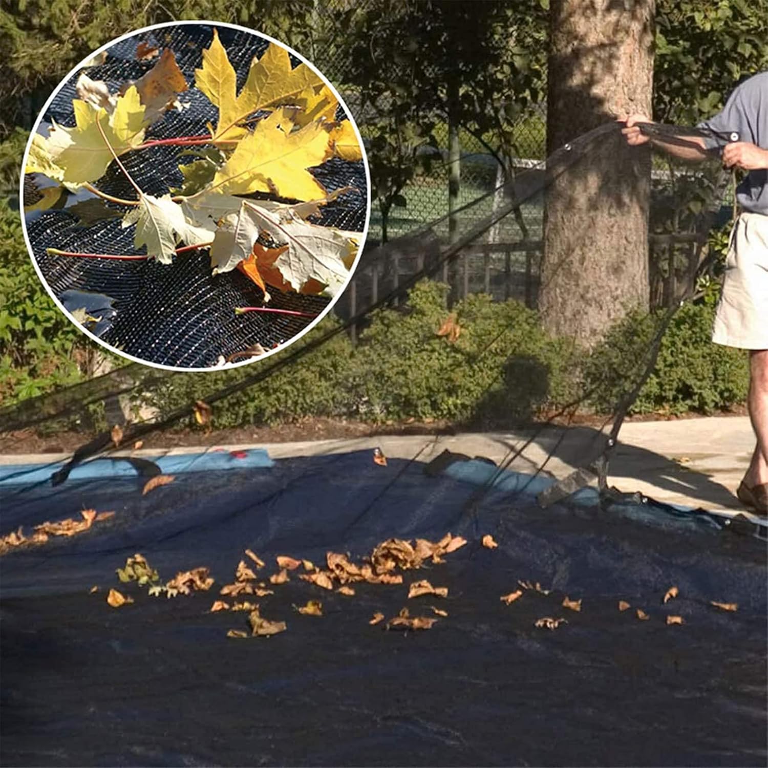 Couverture Filet de Feuille pour Piscine, Bâche Protection Piscines Hors-Sol, Couverture Volet Piscine(Size:2×4m(6.5×13ft)) - 6