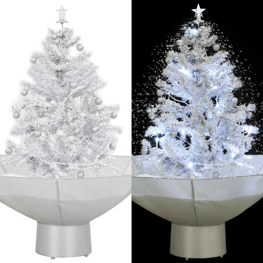 Arbre De Noël Neigeux Avec Base De Parapluie Noir 170 Cm PVC VidaXL 289933
