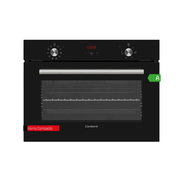 Corberó - Horno Compacto CCHCV451021DTG | 50 L, Hidrólisis, Display Touch, 10 Prog., Guías Extraíbles, Negro