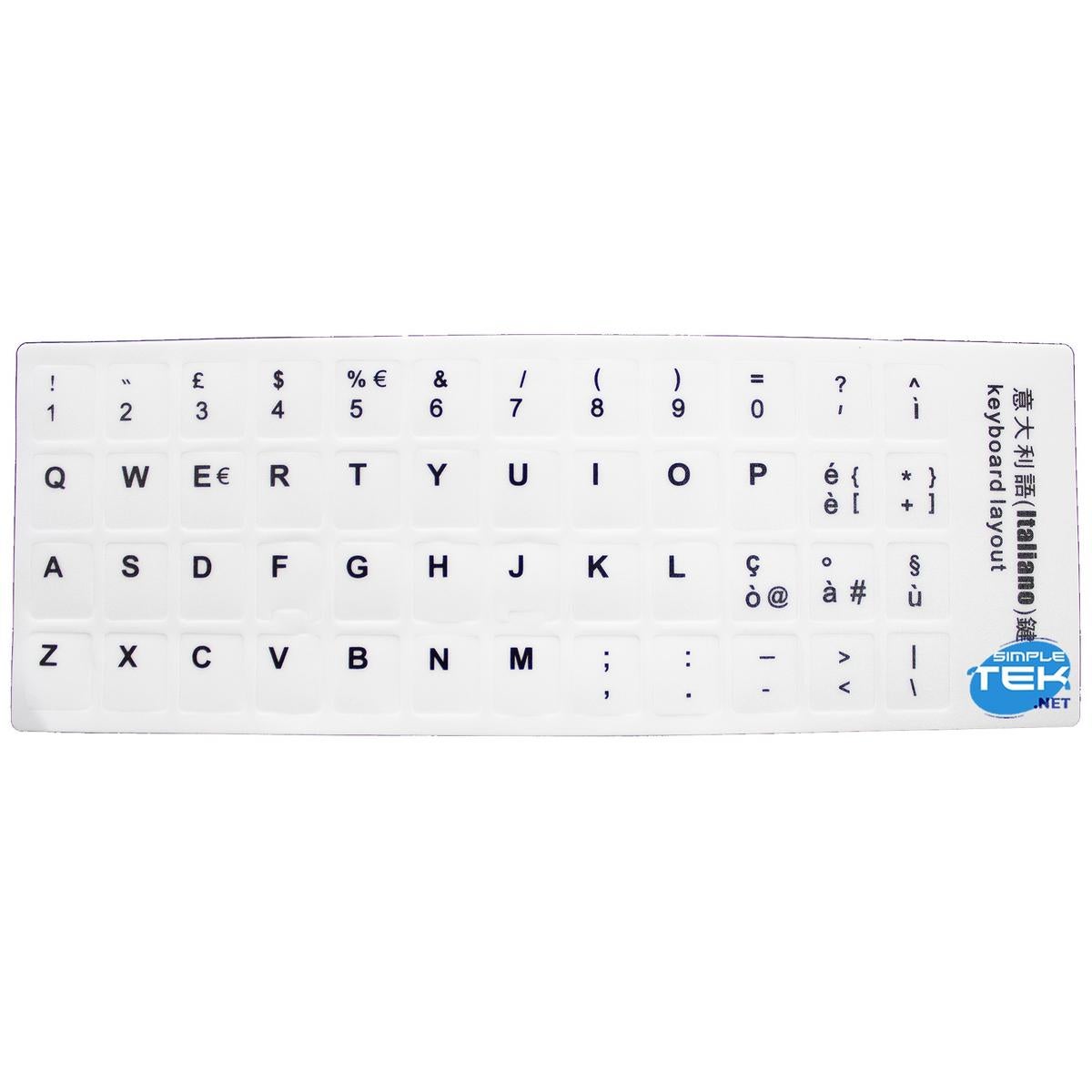 Adesivi Tastiera Ita Per Layout Italiano It Computer Portatili Bianchi ...