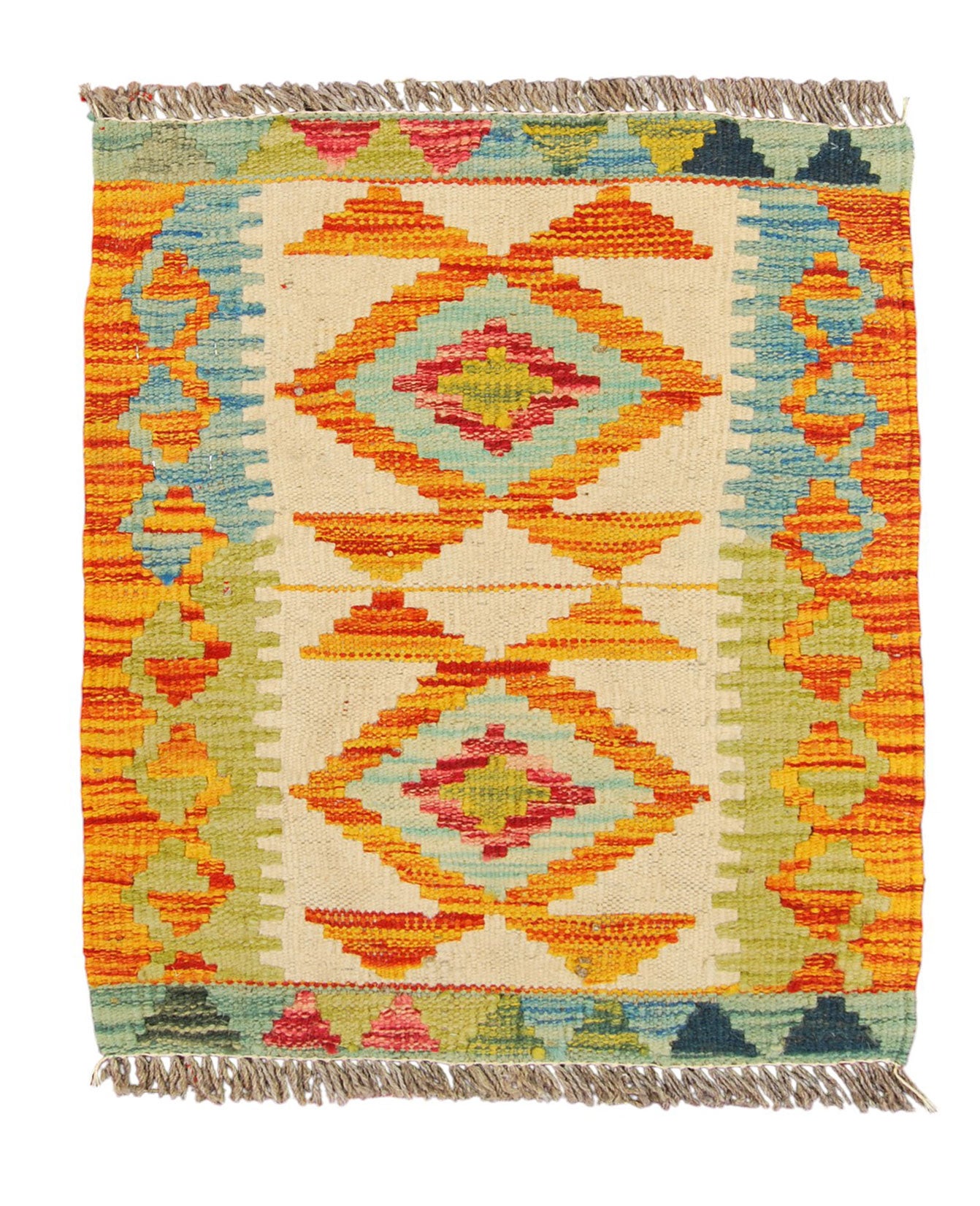 Oryginalny, ręcznie wiązany kilim Kaudani 58x43 cm (GalleriaFarah1970)