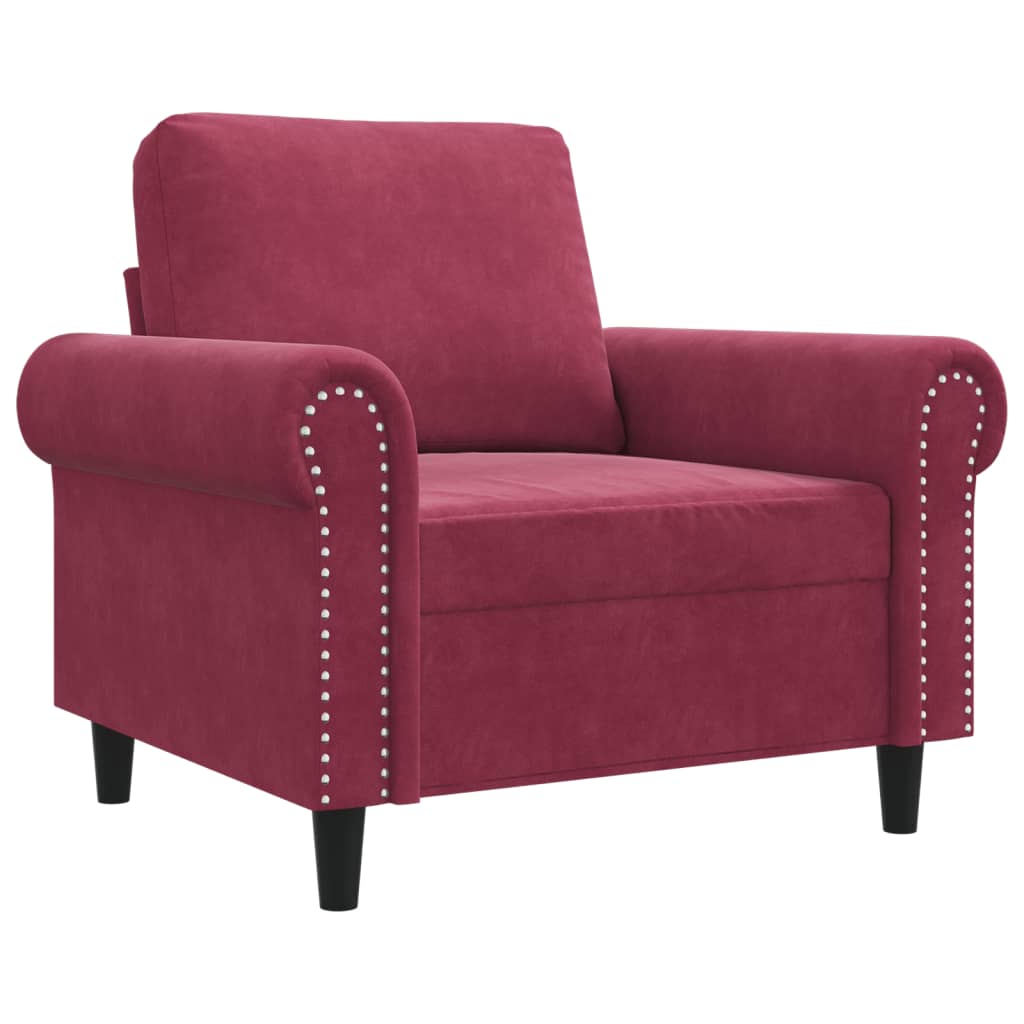 Sillón de salón   silla   sillón de terciopelo rojo tinto 60 cm cfw482018