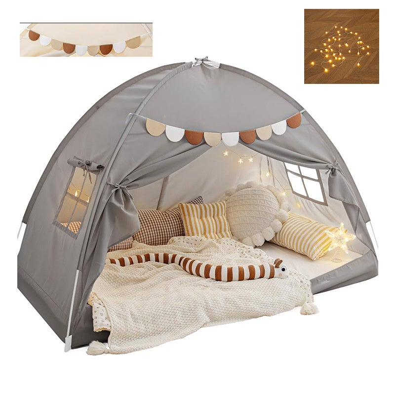Auledio tienda de campaña matrimonial con dosel para cama, para dormir, para privacidad, color gris