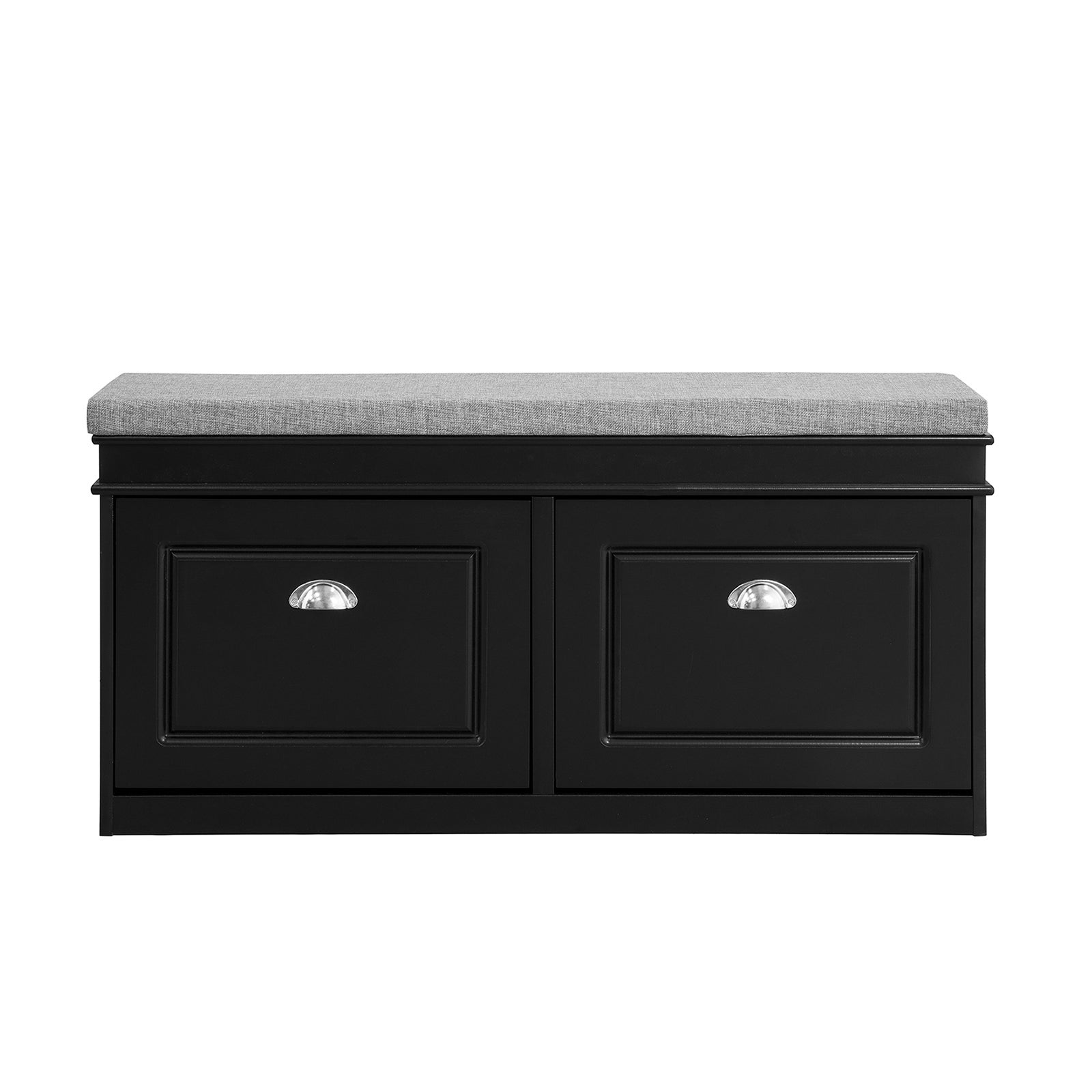Banc Rangement Chaussures Avec Coussin - Meuble Entrée 60x30x47cm | 3 Niveaux De Stockage | Noir Ou Blanc
