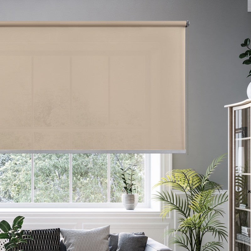 Estores enrollables traslúcido calm, estor de interior premium: stores ventana salón, cocina, dormitorio, camel 180x250