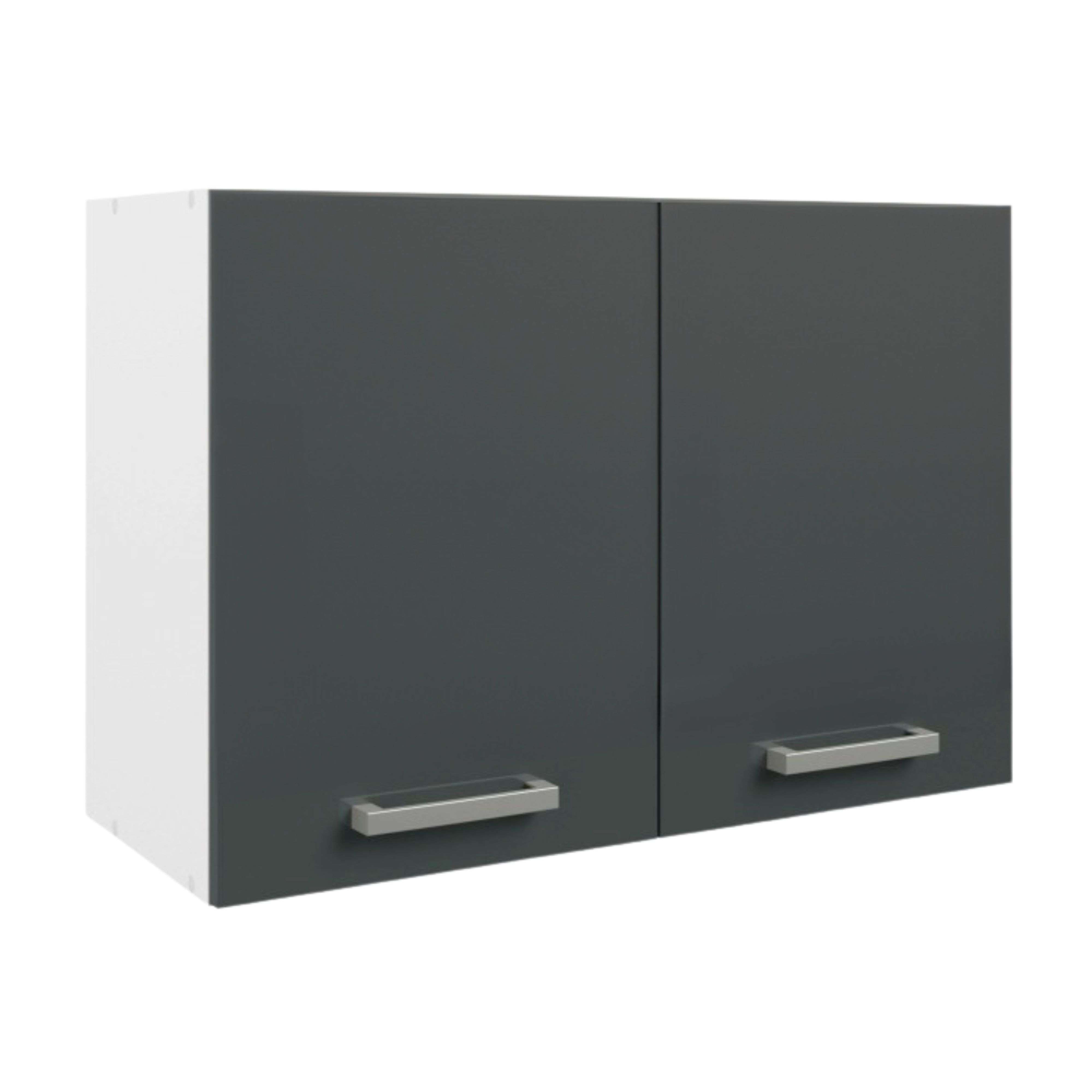 Cocina Modular Completa 300 cm, Muebles de Cocina 10 módulos Vetro Gris brillante y Blanco - 5
