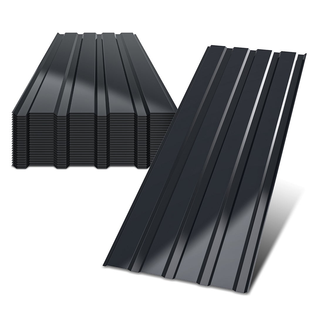 24x Blacha Falista Trapezowa na Dach, Plaques tôles profilées/ondulées anthracite 115x45cm = 12m² tole de bardage résistantes inte