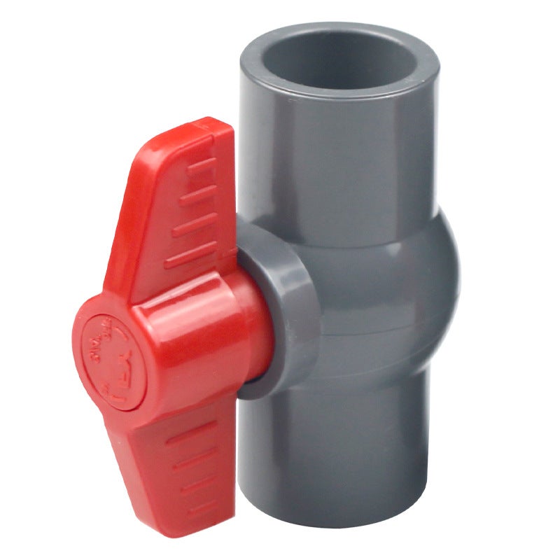 Zawór kulowy PVC 50mm do przyłącza wodnego, szybkozłącze, szary