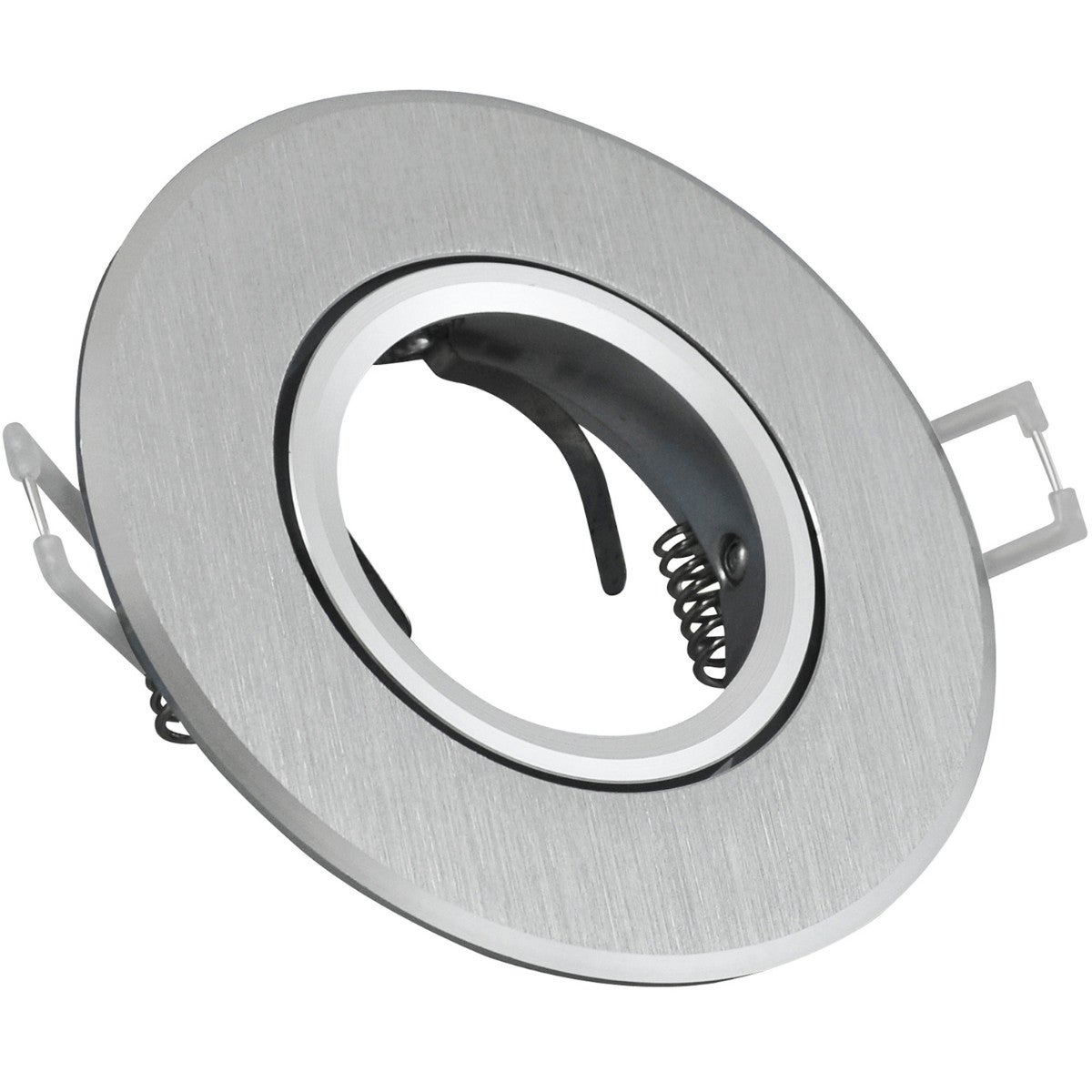 Oprawa sufitowa wpuszczana podtynkowa West srebrny szczotkowany 1xGU10x8W okrągła ruchoma IP20 wym: 2,2 x 9,5 x 9,5 cm aluminium Polux