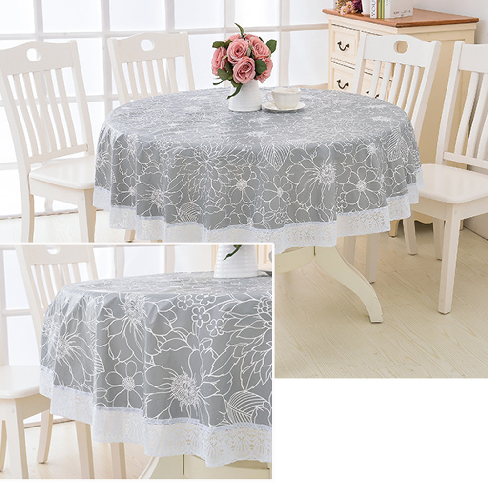 Kinlop Tovaglia Rotonda In Plastica Con Fiori Rustici – 6 Pezzi Diametro 178 Cm, Impermeabile E Usa E Getta Per Feste E Picnic
