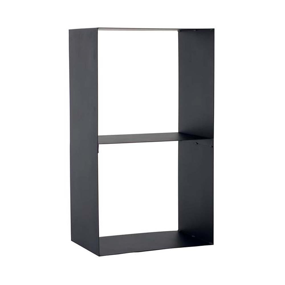 Range Bûches Vertical Acier Noir Avec 2 Étagères H.112 Cm Pour Cheminée - 13