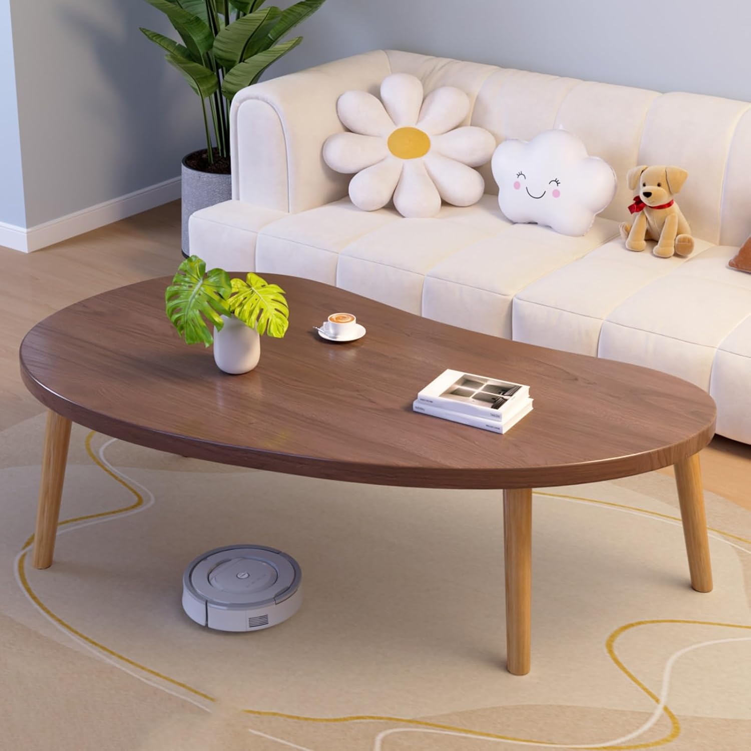 Table basse et d'appoint style japonais en bois pour sol, 80×40 cm ...