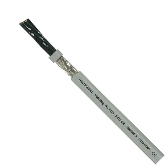 Kabel sterowniczy F-CY-OZ 2x0,75mm2 szary 300/500V ekranowany numerowany olejoodporny linka Helukabel 100m