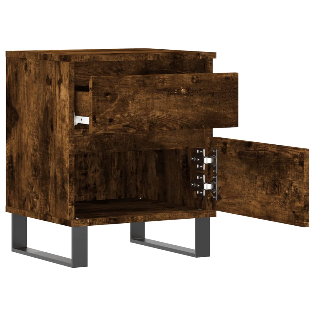 Maison Exclusive - Table de chevet chêne fumé 40x35x50 cm bois d’ingénierie - 6