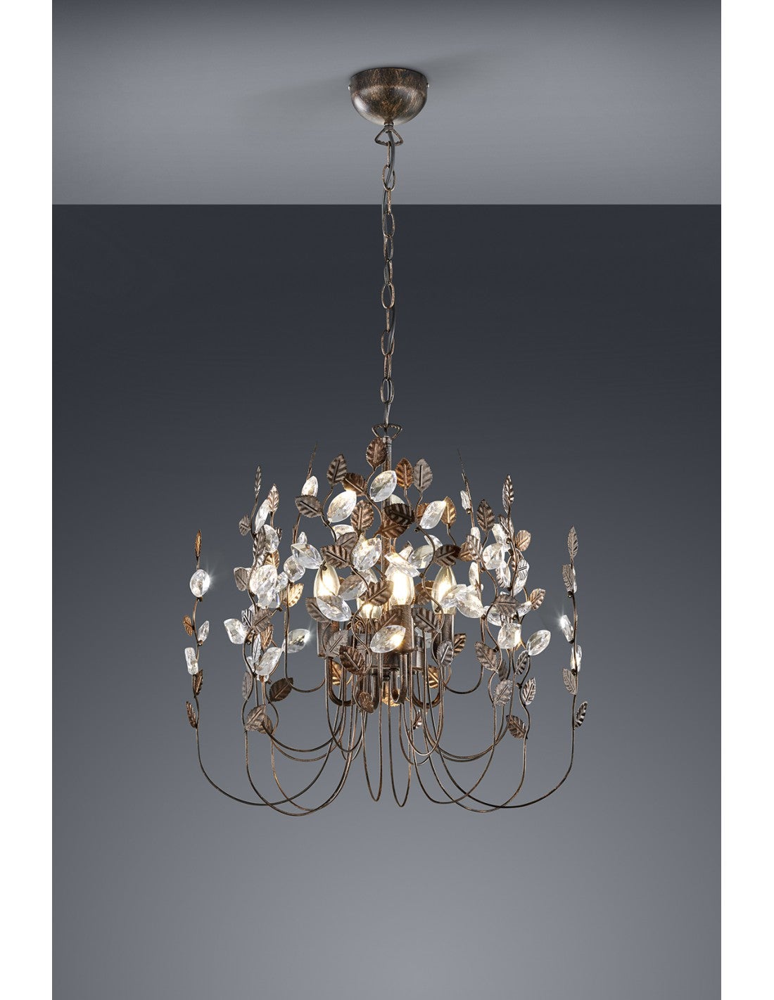 Applique Murale 2 Lumières Fer Forgé Feuilles D’acanthe Doré – Classique, Made In Italy