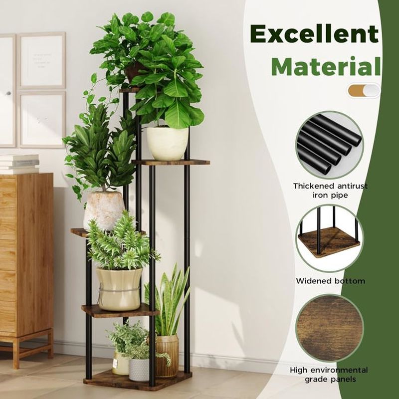 Étagère pour plantes,5 Niveaux Support Plantes Interieur,Multifonction Support Jardinière Décoratif pour Balcon,Salon,Bureau,Jardin - 4