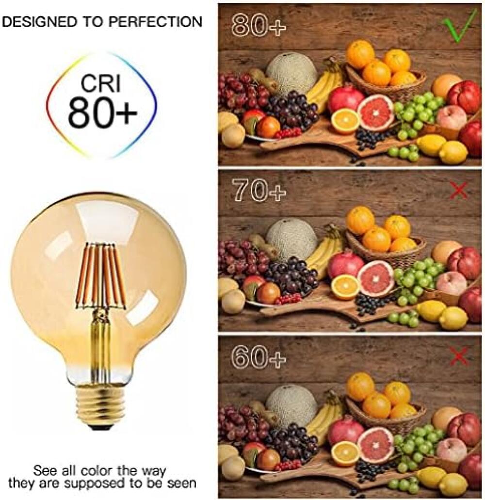 Ampoule Vintage LED Edison G125 (8W, E27, 2700K) – 750LM, Style Rétro à Filament – Décoration Maison et Café [Classe E] - 3