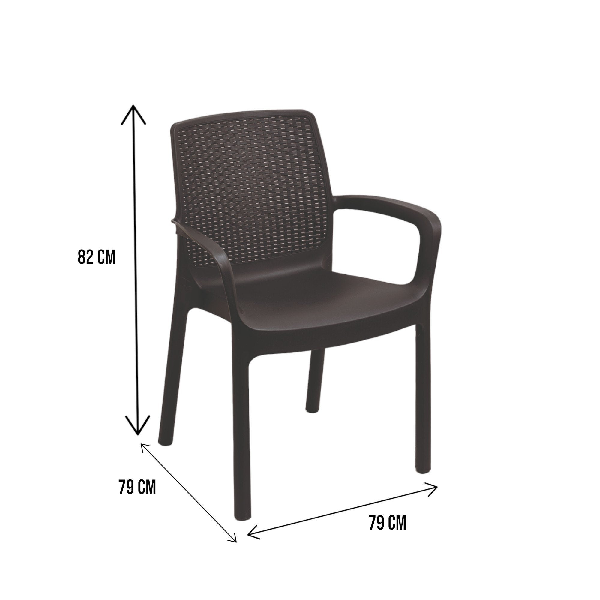 Lot de 4 Chaise de jardin pliable avec coussin Dnardin en Plastique Gris - 3
