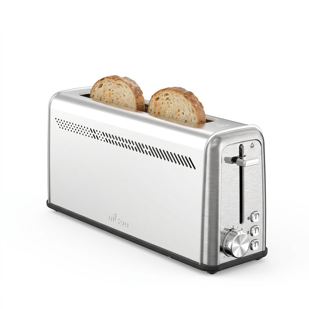 Tostadora Nilson Life Inox Ranura Larga con Calientabollos 7 Niveles - Imagen 2