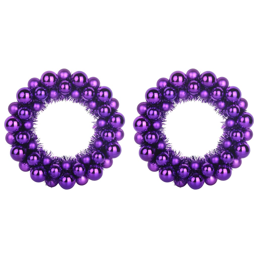 Wieniec Bożonarodzeniowy z Bombkami 2 pcs Liliowy